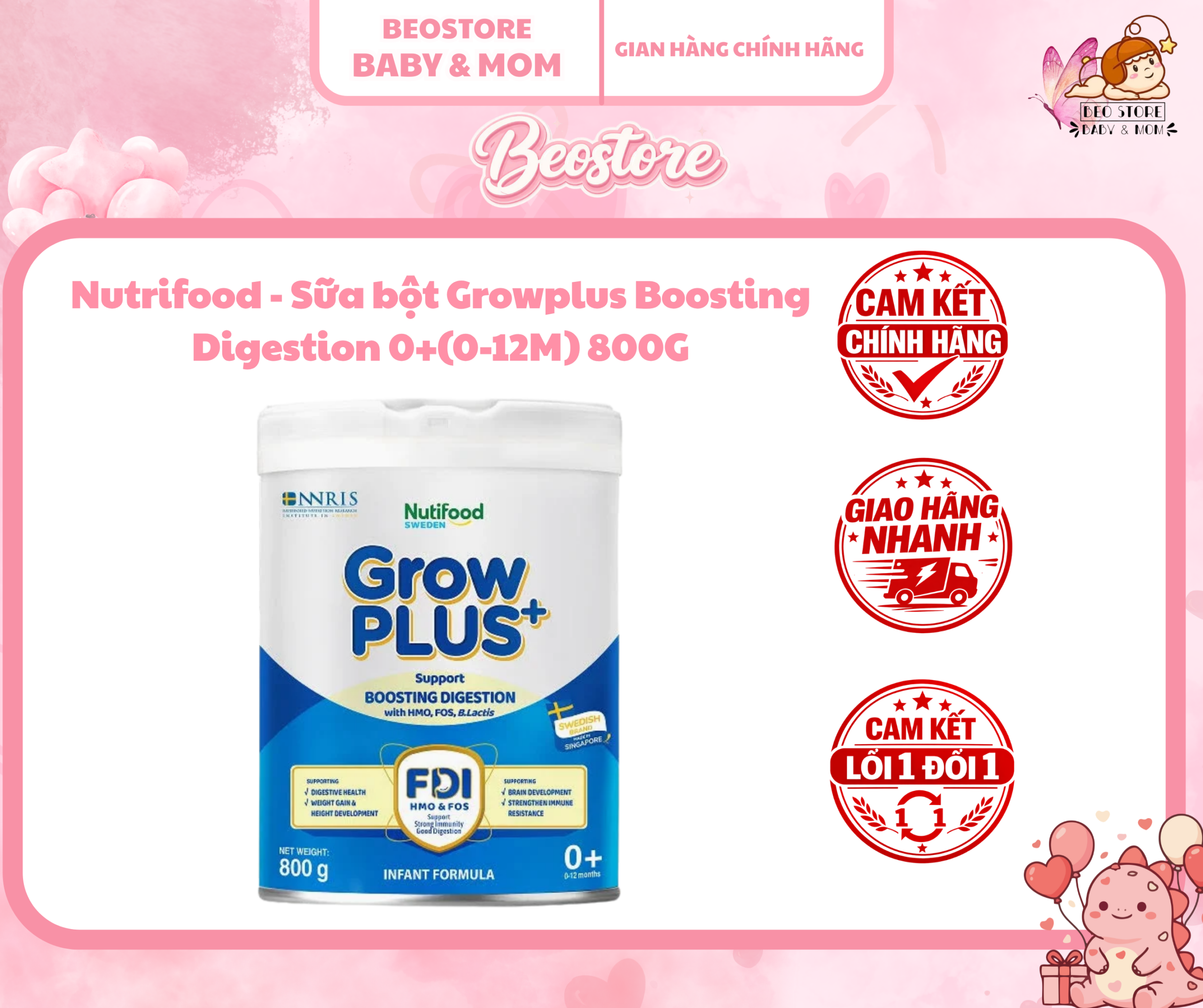 Nutrifood - Sữa bột Growplus Boosting Digestion 800G