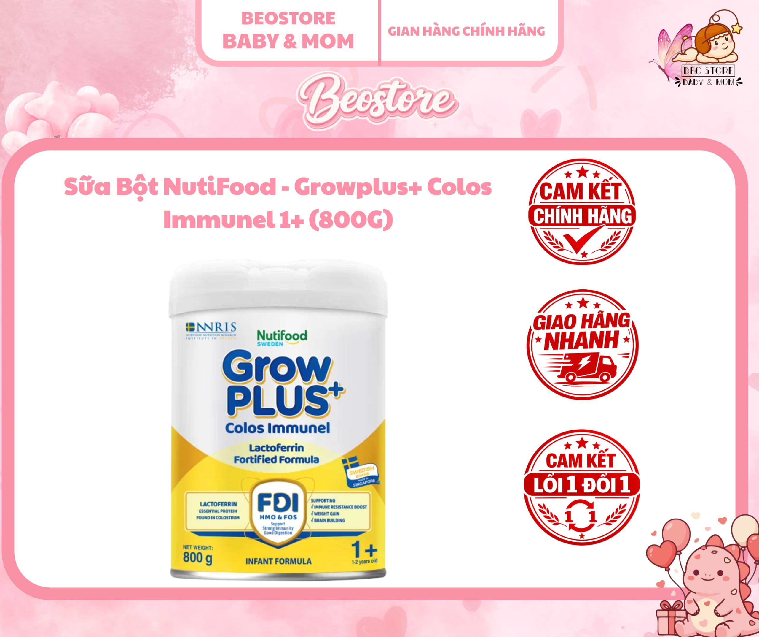 Sữa Bột NutiFood - Growplus+ Colos Immunel (800G) - Ảnh 2