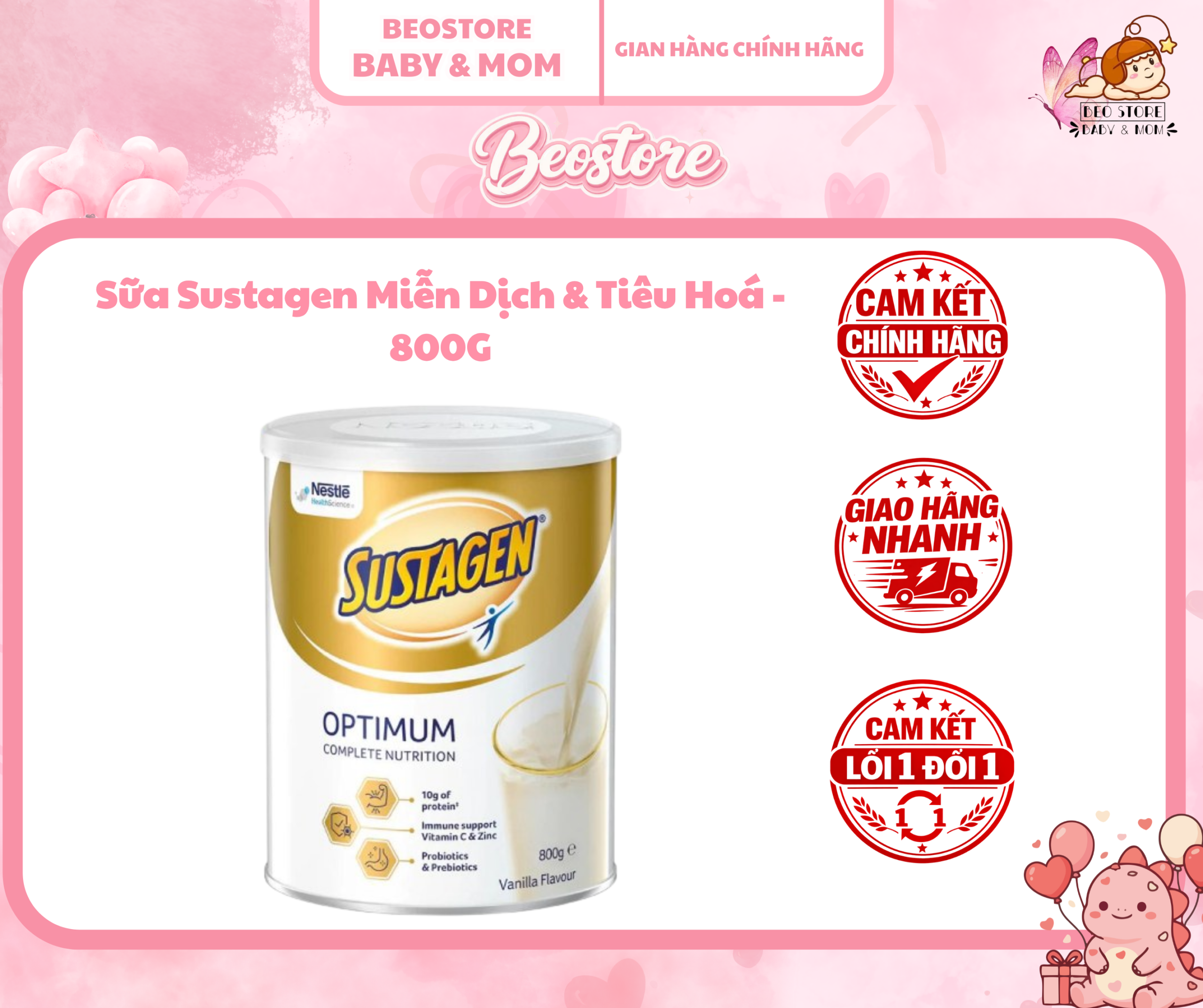 Sữa Sustagen Miễn Dịch & Tiêu Hoá - 800G