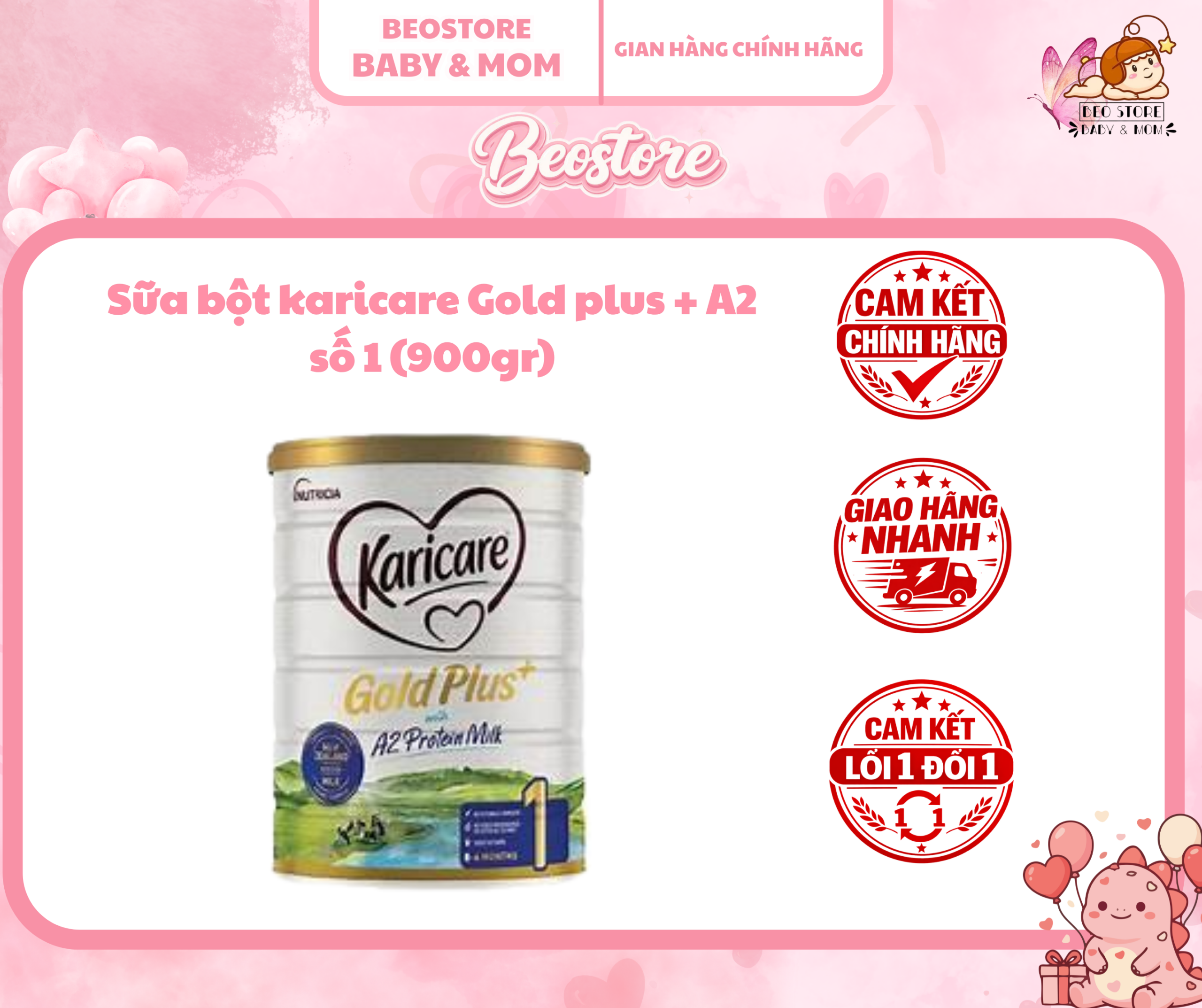 Sữa bột Karicare Gold plus + A2 - Úc- 900g