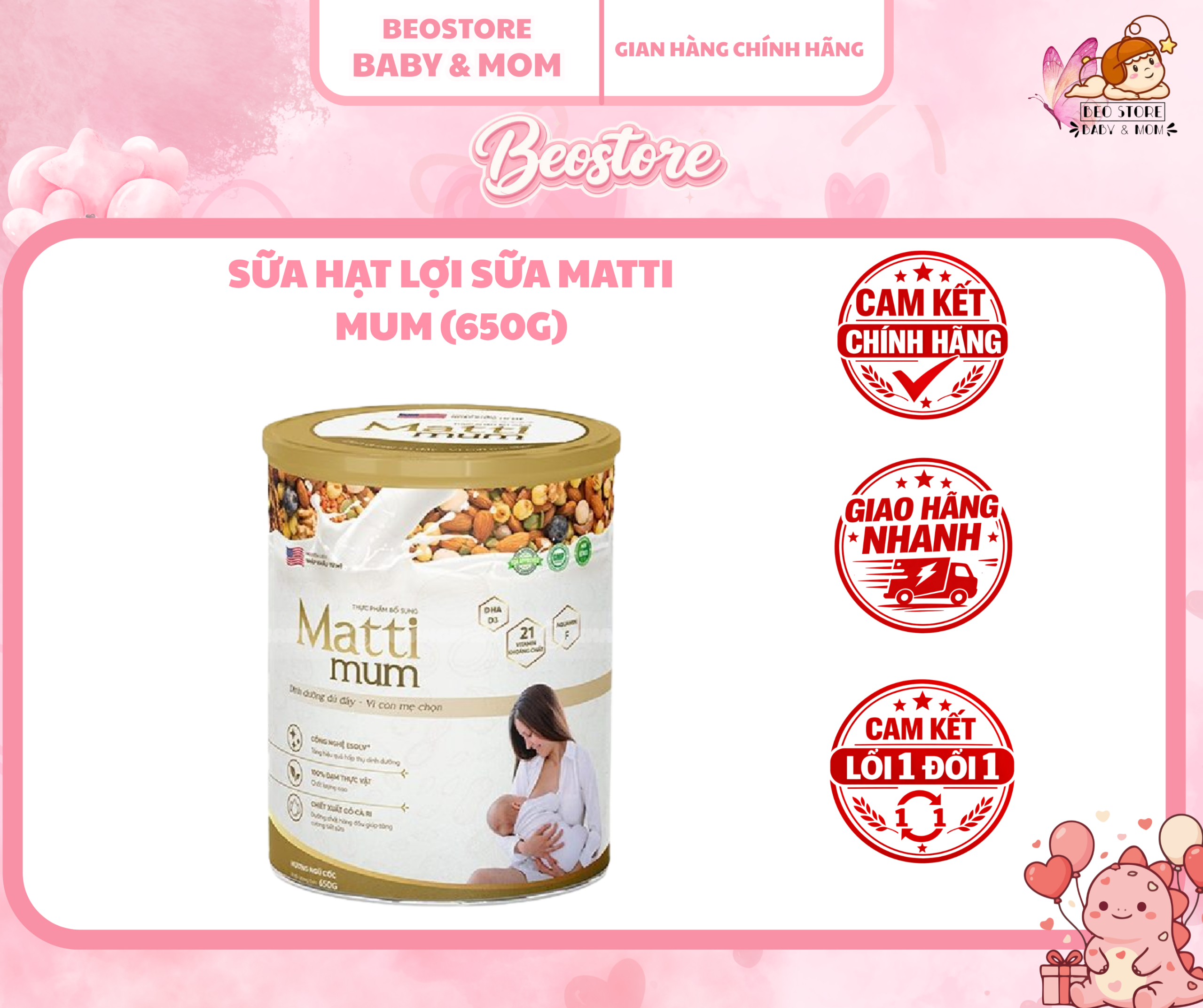 Sữa Hạt Lợi Sữa Matti Mum 650G