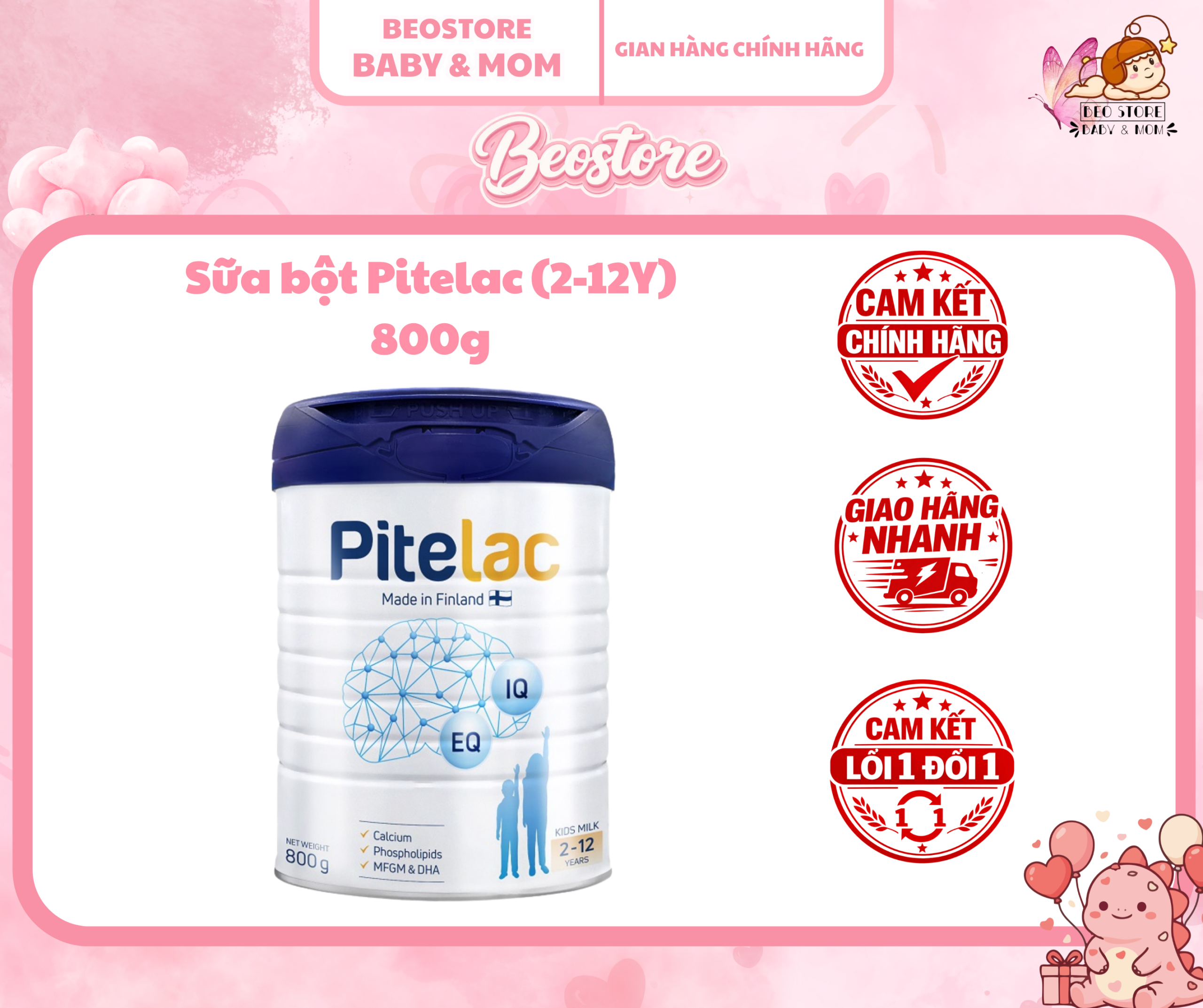Sữa bột Pitelac (2-12Y) 800g
